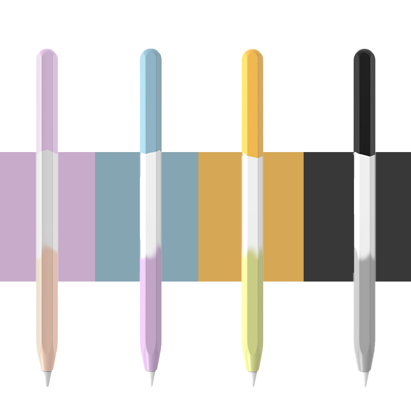 เคสซิลิโคน บางพิเศษ กันลื่น สีรุ้ง สําหรับ iPad Apple Pencil Gen 2 1 2nd 1st