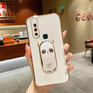 เคสโทรศัพท์มือถือ ลายการ์ตูนแพนด้า สามมิติ พร้อมขาตั้ง สําหรับ Vivo V20 Vivo V20SE Vivo V23E Vivo V20 PRO Vivo V23 5G Vivo V23 PRO 5G /V21E