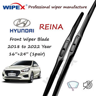 Hyundai REINA ใบปัดน้ําฝน 16 นิ้ว 24 นิ้ว (1 คู่) สําหรับโมเดล Rena 2018 ถึง 2022 (แบบไฮบริดดั้งเดิม) จาก wipex