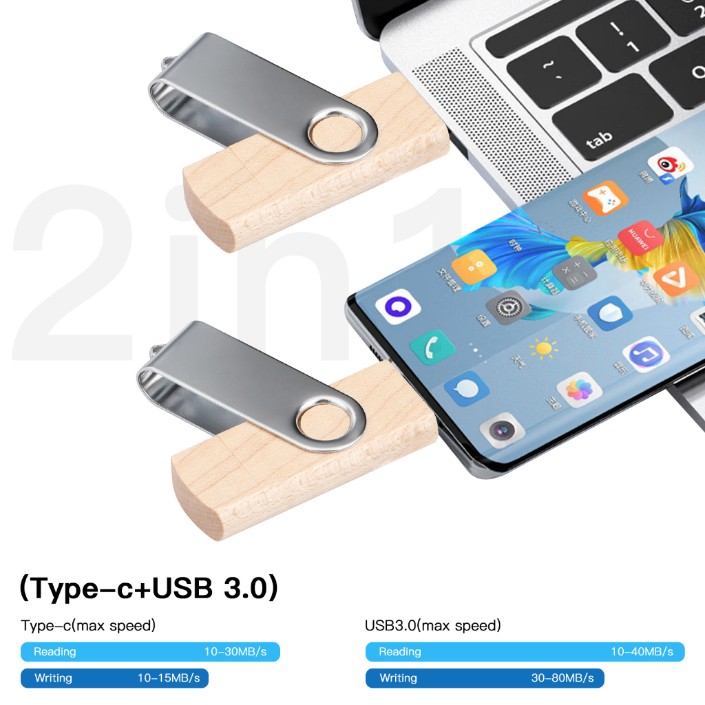 แฟลชไดรฟ์ OTG 2TB type-c USB type c Andriod ความเร็วสูง ของแท้ 3 in 1