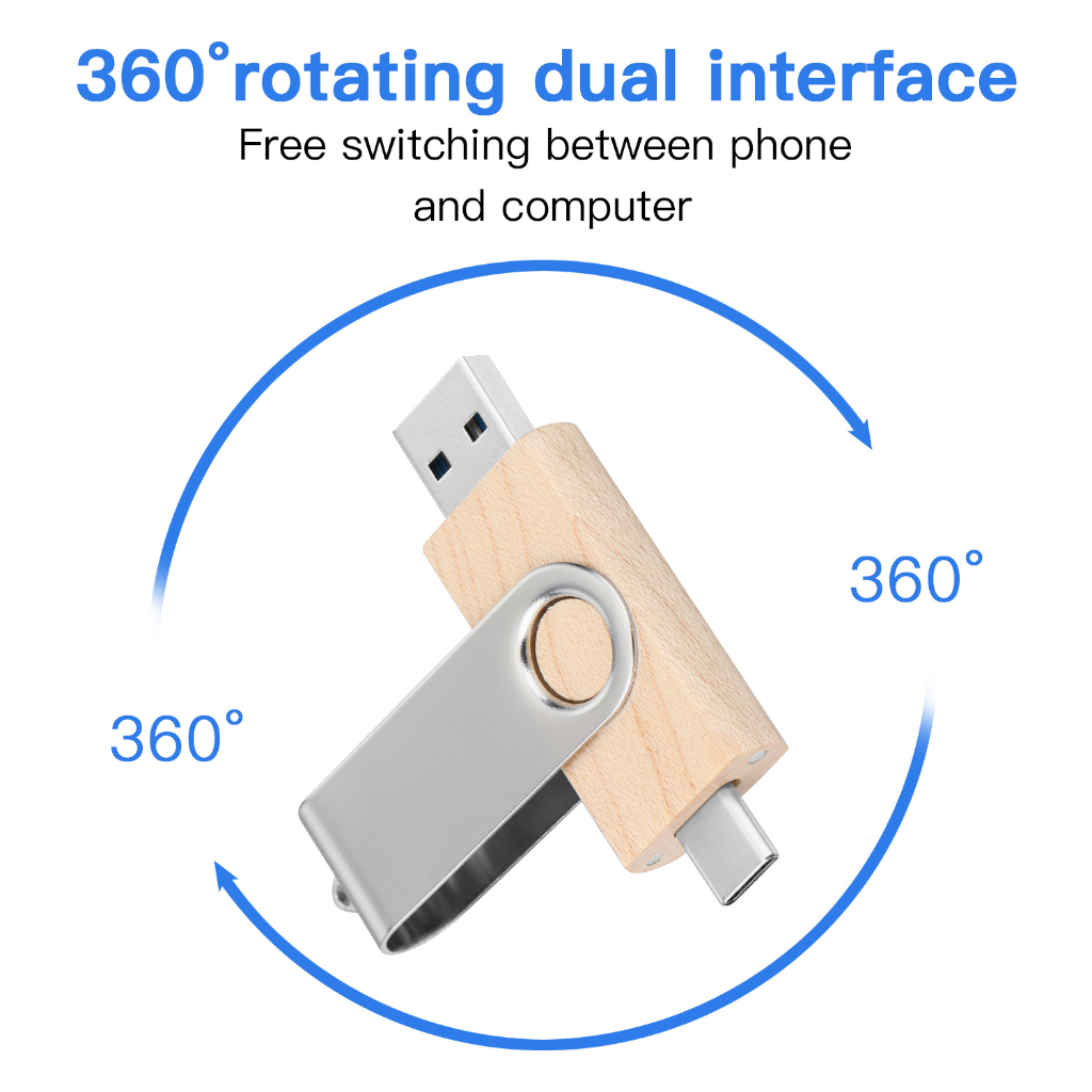 แฟลชไดรฟ์ OTG 2TB type-c USB type c Andriod ความเร็วสูง ของแท้ 3 in 1