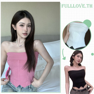 Fulllove Y2K เสื้อกล้าม เกาะอกสไตล์สาวเผ็ช ผ้ายืดหยุ่น crop top