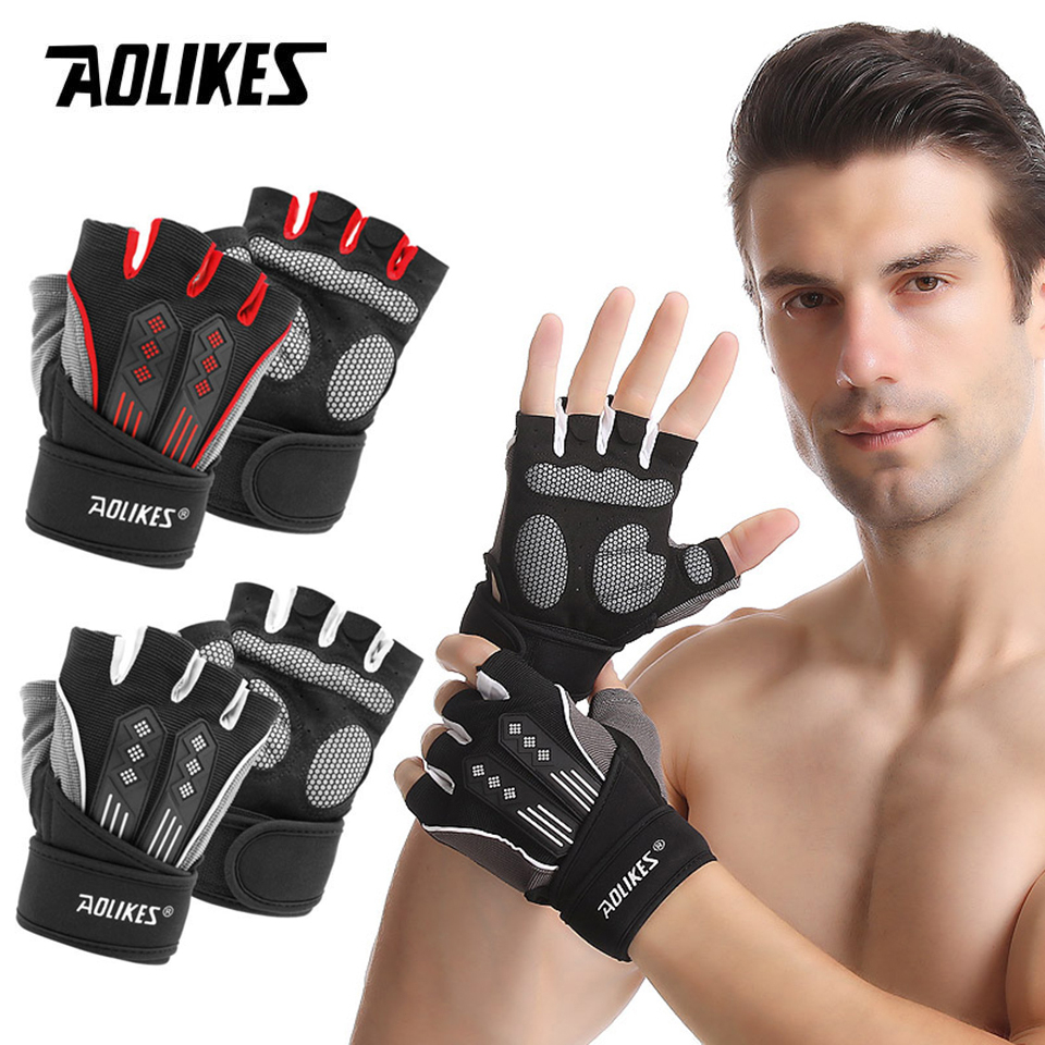 Aolikes ถุงมือ ระบายอากาศ สําหรับออกกําลังกาย ยกน้ําหนัก 1 คู่