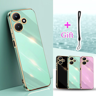 เคสโทรศัพท์มือถือซิลิโคน TPU แบบนิ่ม ชุบไฟฟ้า ขอบตรง สําหรับ Infinix Hot 30i X669C