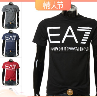 เสื้อยืดแขนสั้นลําลอง ผ้าฝ้ายแท้ พิมพ์ลายโลโก้ตัวอักษร EA7 AMN ขนาดใหญ่ คุณภาพสูง แฟชั่นฤดูร้อน สําหรับผู้ชาย และผู้หญิง