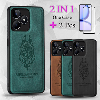 2 IN 1 เคสโทรศัพท์หนัง ผิวด้าน พร้อมฟิล์มเซรามิคสองชั้น สําหรับ Realme C53 Realme Nazro N53