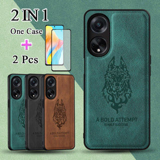 2 IN 1 เคสโทรศัพท์หนัง ผิวด้าน ป้องกันเต็มเครื่อง พร้อมฟิล์มเซรามิคสองชั้น สําหรับ OPPO A98 5G