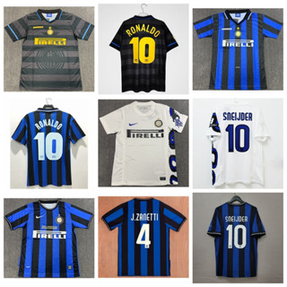 เสื้อกีฬาแขนสั้น ลายทีมชาติฟุตบอล Ronaldo Sneijder Zanetti Etoo 1997-98 09-10 Season Inter Milan ชุดเหย้า