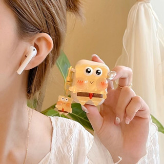 เคสหูฟังบลูทูธไร้สาย ซิลิโคน ลาย SpongeBob Patti น่ารัก พร้อมจี้ห้อย สําหรับ airpods 1 2 Pro