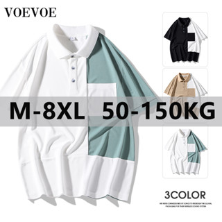 Voevoe เสื้อยืดโปโล แขนสั้น ระบายอากาศ พลัสไซซ์ แฟชั่นสําหรับผู้ชาย [M-8XL]