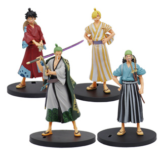 โมเดลฟิกเกอร์ PVC อนิเมะ One Piece Monkey D Luffy Roronoa Zoro Usopp Sanji Kimono ขนาด 18 ซม. ของเล่นสําหรับเด็ก 1 ชิ้น