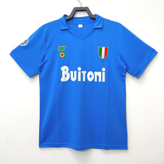 เสื้อกีฬาแขนสั้น ลายทีมชาติฟุตบอล Napoli 1987-88 ชุดเหย้า สไตล์เรโทร