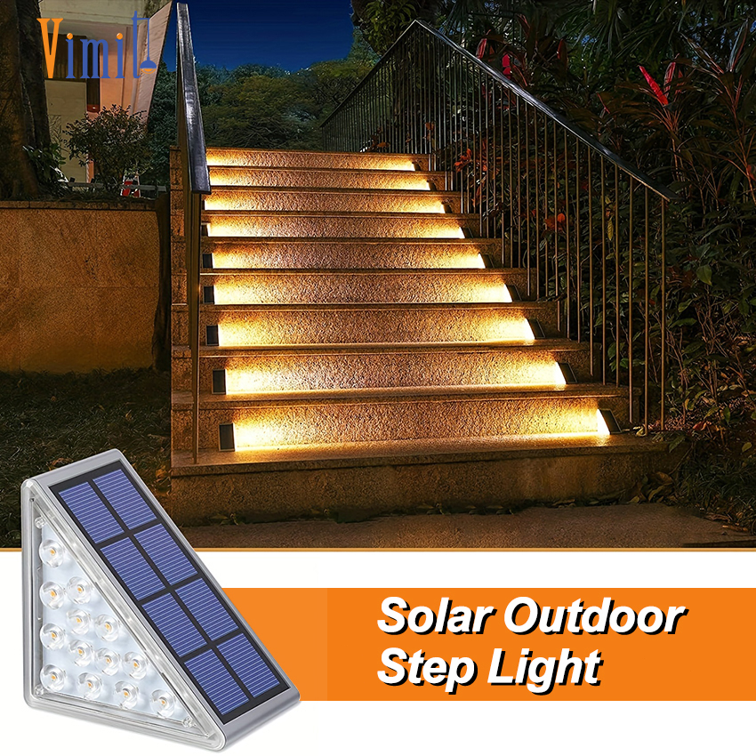 【จัดส่งฟรี】โคมไฟ LED พลังงานแสงอาทิตย์ กันน้ํา กันขโมย ให้ความอบอุ่น สําหรับตกแต่งบ้าน และสวน โคมไฟขั้นบันไดพลังงานแสงอาทิตย์ ราคา ถูกที่สุด ดีลบีเคเค