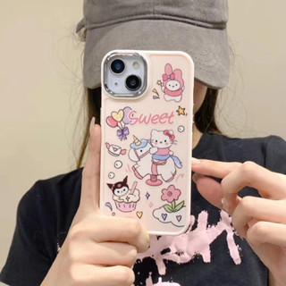 เคสโทรศัพท์มือถือ ลายการ์ตูน สีชมพู สําหรับ iPhone 7 8plus x xr xsmax 11 pro Max 12 13 13pro 13promax 14 14plus 14pro Max