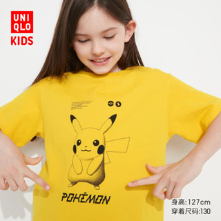 Uniqlo เสื้อยืดแขนสั้น พิมพ์ลาย Pok é Mon สําหรับเด็กผู้ชาย และเด็กผู้หญิง 457844