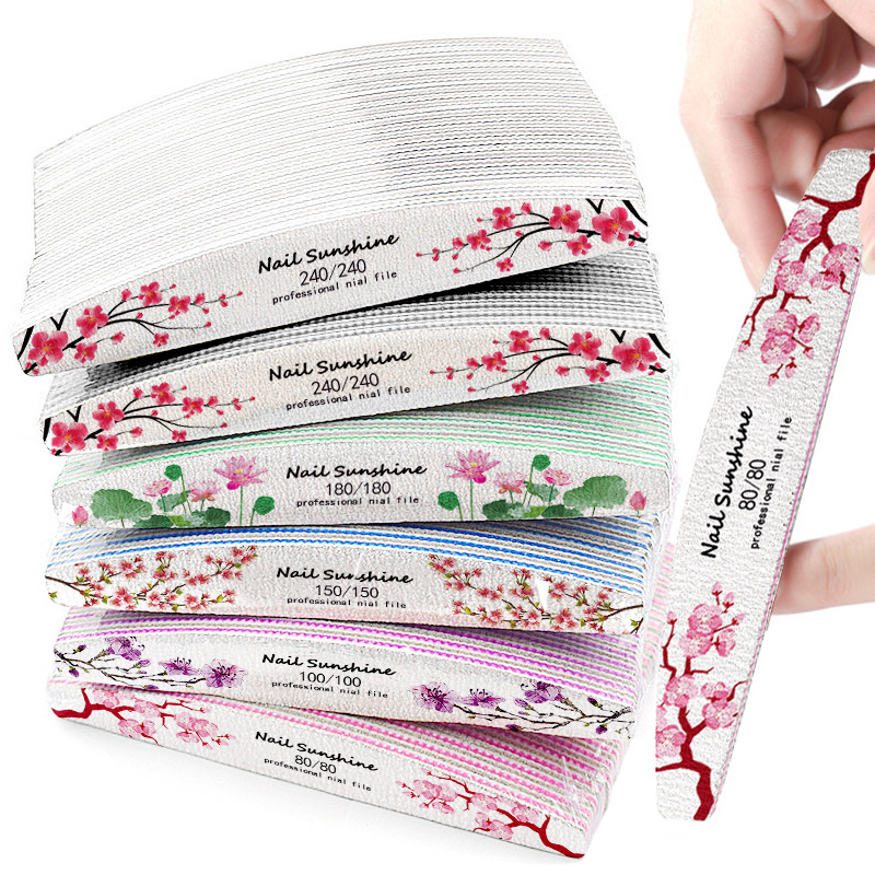 ตะไบเล็บ พิมพ์ลายดอกไม้ 100/180 สําหรับขัดเล็บมือ เล็บเท้า