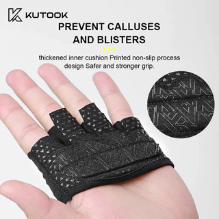 Kutook ถุงมือกีฬา ฟิตเนส สําหรับการฝึกยกน้ําหนัก ออกกําลังกาย บางส่วน ทนทาน พร้อมเบาะรอง สําหรับออกกําลังกาย ยิม