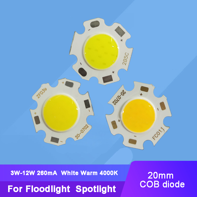 หลอดไฟ LED COB 240mA 7W - 40W สีขาวอบอุ่น 4000K และฐานสี่เหลี่ยม 19 มม. 2 ชิ้น