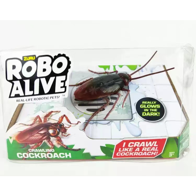 Robo Alive Electronic Crawling Cockroach Battery-Powered Robotic Toy by ZURU - Electronic Pet Robo Alive ของเล่นหุ่นยนต์แมลงสาบอิเล็กทรอนิกส์ ใช้แบตเตอรี่ โดย ZURU - สัตว์เลี้ยงอิเล็กทรอนิกส์