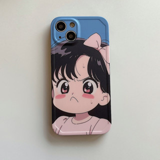 เคสโทรศัพท์มือถือ ลายการ์ตูนเด็กผู้หญิงโกรธน่ารัก กันกระแทก สําหรับ iPhone 14Promax 14Pro 14 13Promax 13Pro 13 12 11