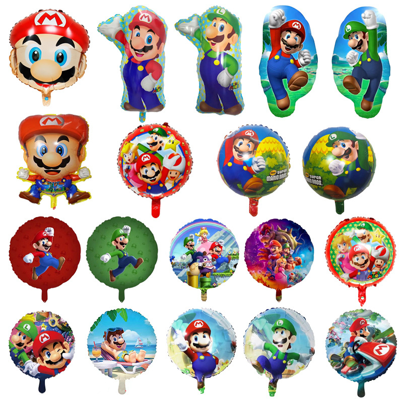 Super Mario Luigi เจ ้ าหญิงพีชฟอยล ์ บอลลูนของเล ่ นเด ็ ก Happy Birthday Party ตกแต ่ ง