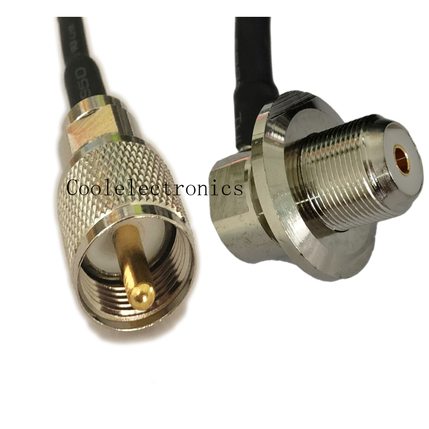 ตัวเชื่อมต่อ UHF PL259 ตัวผู้ เป็น UHF SO239 ตัวเมีย แบบยาว สําหรับเสาอากาศวิทยุรถยนต์ RG58 1 2 3 5 10 15 20 ม.