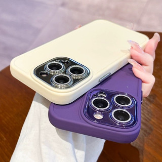 【Glitter lenses/silicone soft case/Purple】เคส compatible for iPhone 11 12 13 14 pro max case