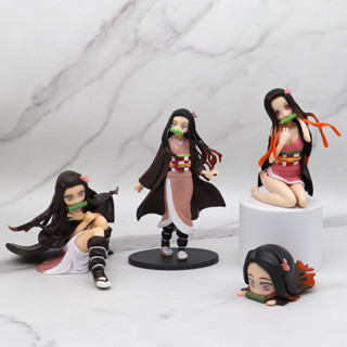 โมเดลฟิกเกอร์ PVC รูปอนิเมะ Demon Slayer Kimetsu No Yaiba Kamado Nezuko Bite Bamboo Tube 13 แบบ ของเล่นสําหรับเด็ก