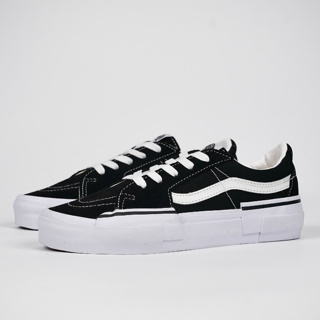 รองเท้า Vans Sk8 Low black and white Stripe Classic Sk8 Low uses Structuralism design technique black and white