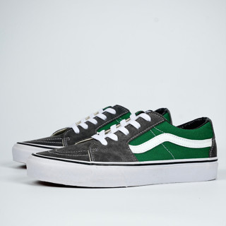 Vans SK8 รองเท้าลําลอง ข้อสั้น สีเทา สีเขียว สไตล์วินเทจ