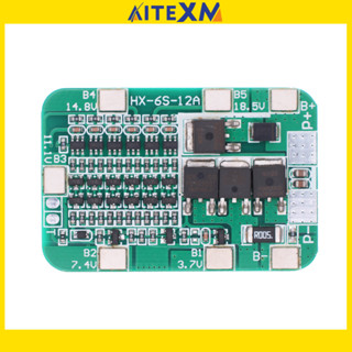 บอร์ดป้องกัน 6S 15A 24V PCB BMS สําหรับโมดูลเซลล์แบตเตอรี่ลิเธียมลิเธียม 18650 DIY 6 แพ็ค