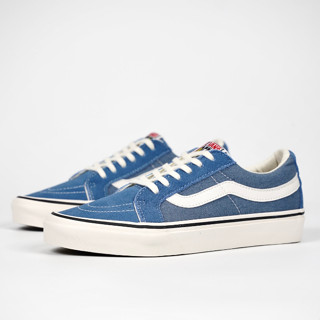 Vans SK8- รองเท้าลําลอง ข้อสั้น สีตัดกัน สไตล์วินเทจ เรียบง่าย สีฟ้า