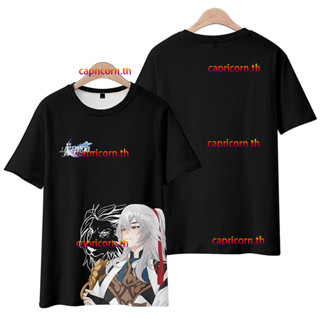 ใหม่ เสื้อยืดแขนสั้นลําลอง มีฮู้ด พิมพ์ลายอนิเมะ Honkai Star Rail Jing Yuan 3D ทรงหลวม สไตล์ญี่ปุ่น สําหรับผู้ชาย และผู้หญิง