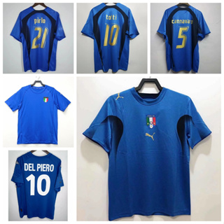 เสื้อกีฬาแขนสั้น ลายทีมชาติฟุตบอลชั้นนํา Cannavaro Totti Pirlo Inzaghi Piero ปี 2006 2000 ชุดเหย้า สไตล์อิตาลีเรโทร