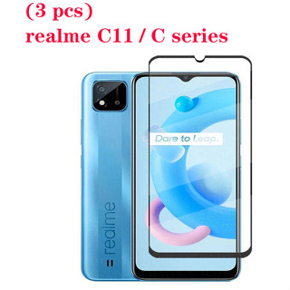 ฟิล์มกระจกนิรภัยกันรอยหน้าจอ แบบเต็มจอ สําหรับ Realme C11 2021 C30 C33 C35 C25 C25Y C25S C21 C21Y C20 Realme 8i 8 9 Pro 9i 10 4G C15 C12 (3 ชิ้น)