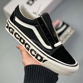 Vance CDG x Vans Old Skool Rei Kawakubo รองเท้าสเก็ต สีดํา และสีขาว