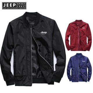 Jeep SPIRIT 1941 ESTD เสื้อแจ็กเก็ตเบสบอล สไตล์เกาหลี แฟชั่นฤดูใบไม้ผลิ และฤดูใบไม้ร่วง สําหรับผู้ชาย