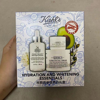 Kiehl/s Tri-Piece of Brightening ครีมบํารุงผิวหน้า และรอบดวงตา ให้ความชุ่มชื้น ขนาด 100 มล. 125 มล. 28 มล.