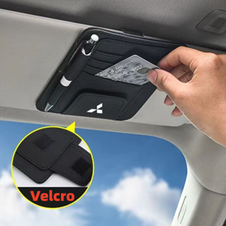 ที่บังแดดรถยนต์ สําหรับ Mitsubishi Xpander Triton Lancer Mirage Grandis Asx Ralliart Colt Delica Rallyart Pajero Sunvisor Ticket Sunglasses Holder Storage Pocket