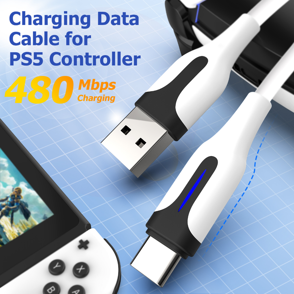 Iine สายชาร์จข้อมูล 480Mbps USB เป็น C ชาร์จเร็ว เข้ากันได้กับคอนโทรลเลอร์ PS5