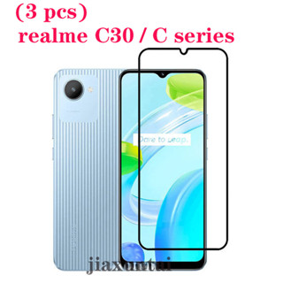 ฟิล์มกระจกนิรภัยกันรอยหน้าจอ แบบเต็มจอ สําหรับ realme C30 C35 C31C25 C21Y C11 2021 C12 C15 C17 C20 GT Neo3 NEO2 GT2 GT 2PRO C33 (3 ชิ้น)