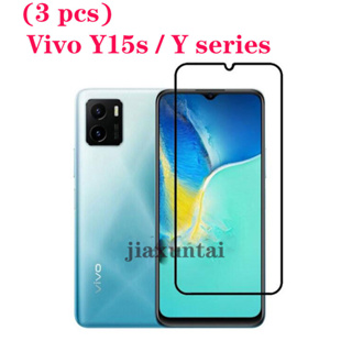 ฟิล์มกระจกนิรภัยกันรอยหน้าจอ แบบเต็มจอ สําหรับ Vivo Y15S Y15A Y21S Y12A Y11 Y35 Y16 Y21 Y20i Y02S Y33s Y72 (3 ชิ้น)