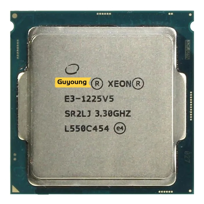 หน่วยประมวลผล YZX Xeon E3 1225 V5 E3 1225V5 E3-1225V5 E3-1225 V5 CPU 3.30GHz Quad Core 8M 80W LGA1151