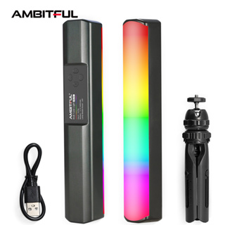 AMBITFUL กระเป๋าสะพายไหล่ สําหรับใส่กล้องวิดีโอ ถ่ายภาพสตูดิโอ BL-06 หลอดไฟ LED RGB แบบมือถือ สําหรับถ่ายภาพ วิดีโอ ภาพยนตร์ Vlog