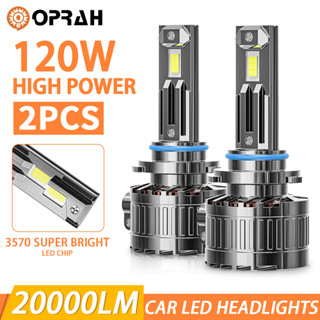 ((20,000LM) หลอดไฟสปอตไลท์หน้ารถยนต์ LED Q15 120W H4 3570 H1 H7 H8 H11 HB4 9006 2 ชิ้น