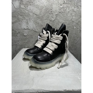 R RICK OWENS ใหม่ เชือกผูกรองเท้าบูท แบบหนา สีใส แฟชั่นฤดูใบไม้ร่วง ฤดูหนาว 2022SS