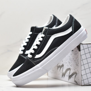 Vans VLT รองเท้าสเก็ต ลาย Old Skoo Anaheim สีดํา และสีขาว สไตล์คลาสสิก