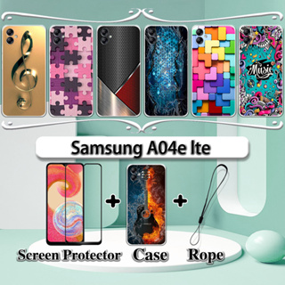 2 IN 1 เคสเซรามิค ทรงโค้ง ป้องกันหน้าจอ พร้อมกระจกนิรภัย สําหรับ Samsung A04e lte