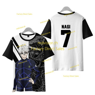 ใหม่ เสื้อยืดลําลอง แขนสั้น พิมพ์ลายอนิเมะ Seishiro Nagi Baku Shouei 3D ทรงหลวม สไตล์ญี่ปุ่น สําหรับผู้ชาย และผู้หญิง