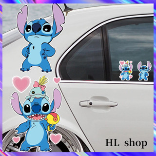 Hl สติกเกอร์ ลายการ์ตูนอนิเมะ Star Baby Stitch สีแดง สําหรับติดตกแต่งรถยนต์ หน้าต่าง